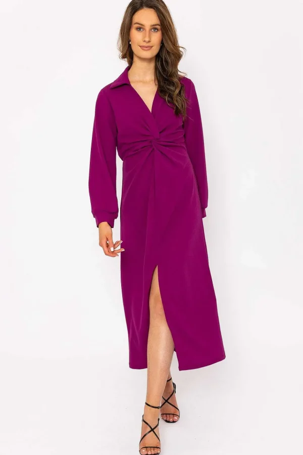 Susannah Midi Dress In Magenta