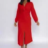 Susannah Midi Dress In Red