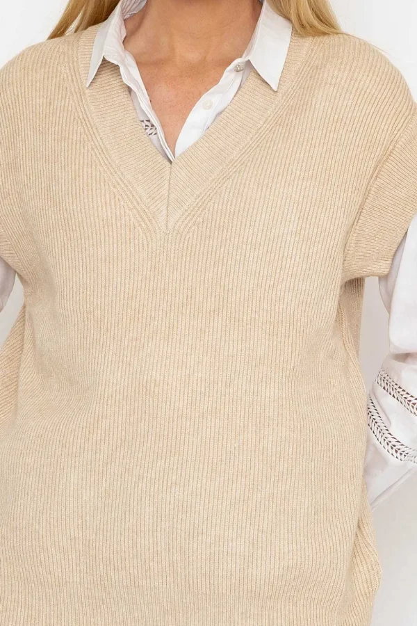 Sweater Vest In Beige
