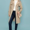 Tan Check Trench Coat