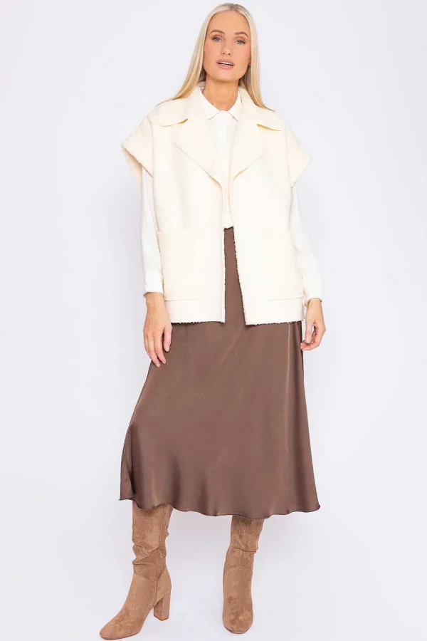 Teddy Gilet In Ecru