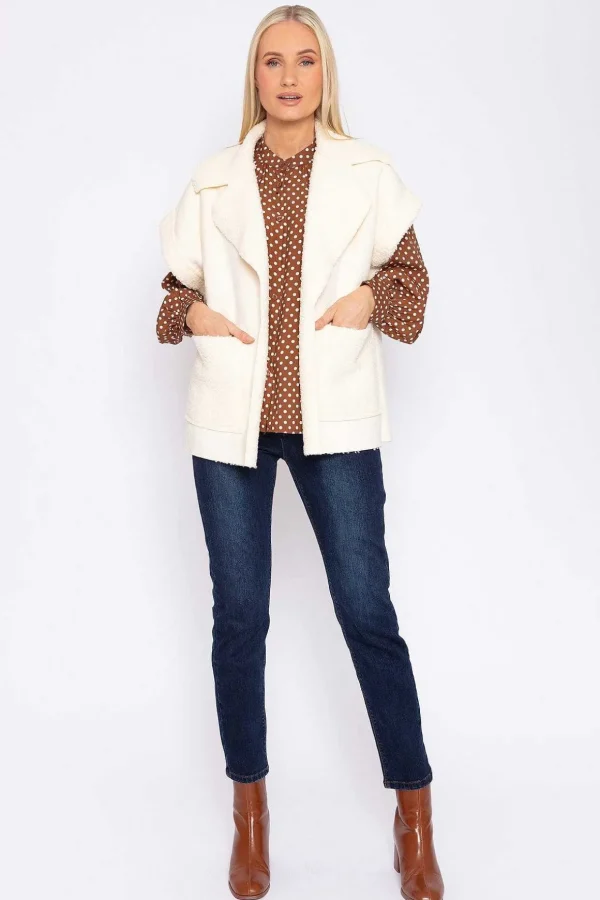 Teddy Gilet In Ecru