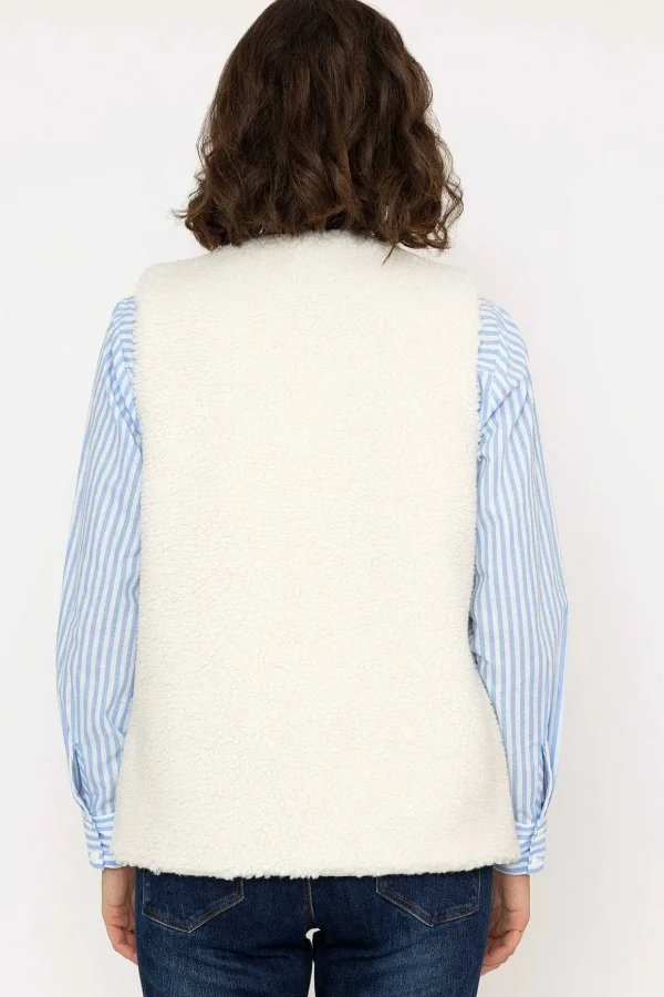 Teddy Gilet In Ecru