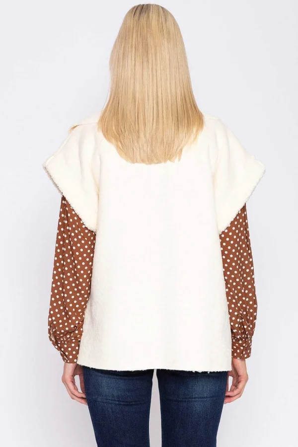 Teddy Gilet In Ecru