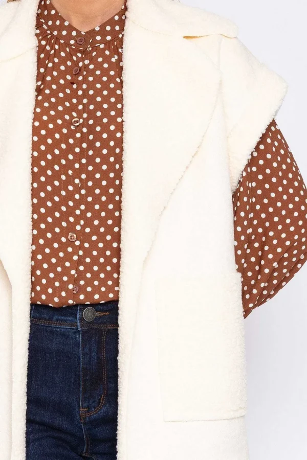 Teddy Gilet In Ecru