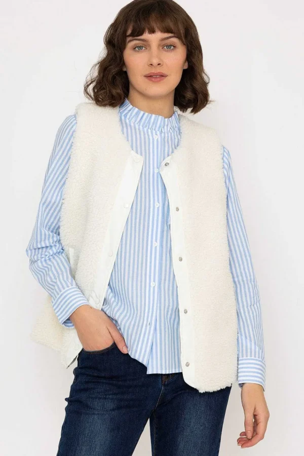 Teddy Gilet In Ecru