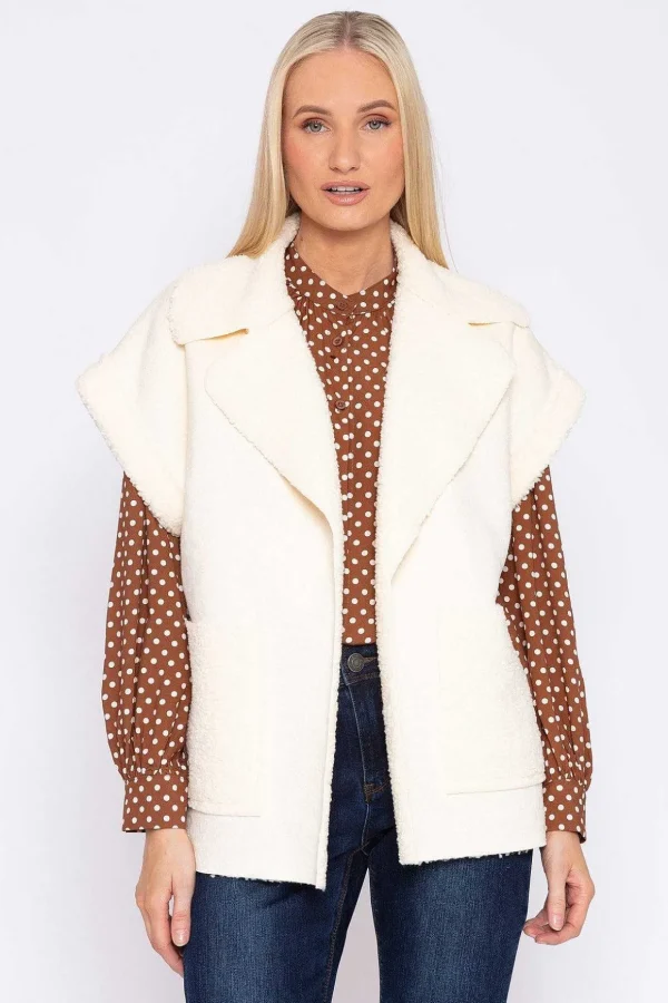 Teddy Gilet In Ecru
