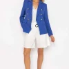 Textured Blazer In Dark Blue