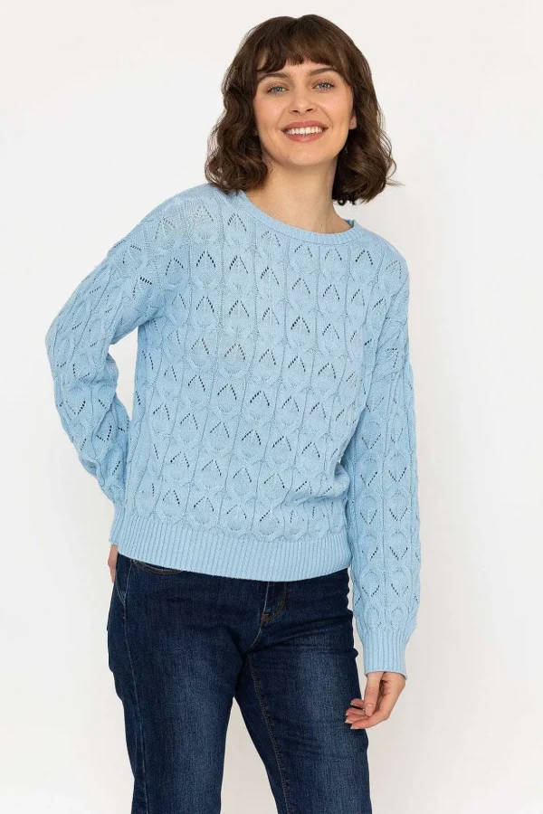Textured Crew Neck In Blue