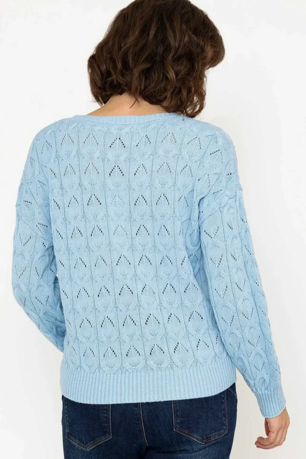 Textured Crew Neck In Blue