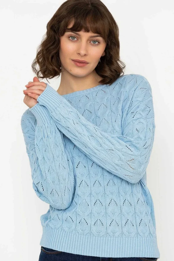 Textured Crew Neck In Blue