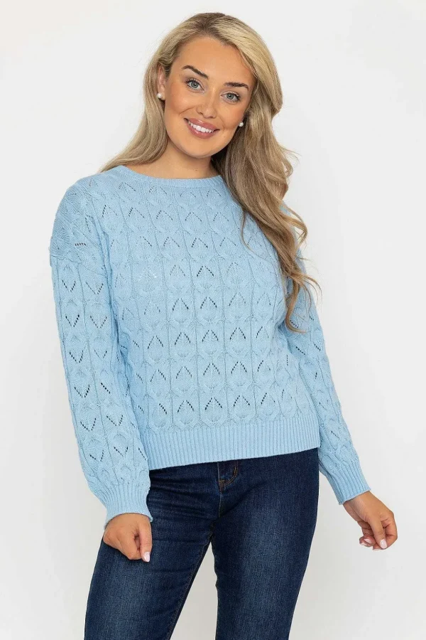Textured Crew Neck In Blue