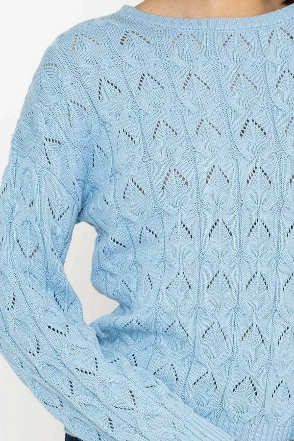 Textured Crew Neck In Blue