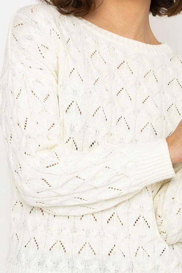 Textured Crew Neck In Ivory
