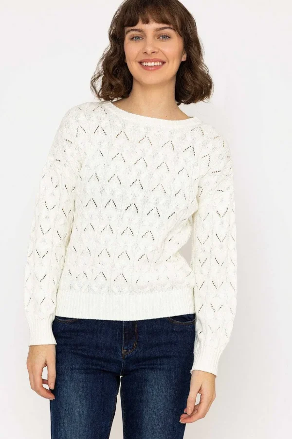 Textured Crew Neck In Ivory
