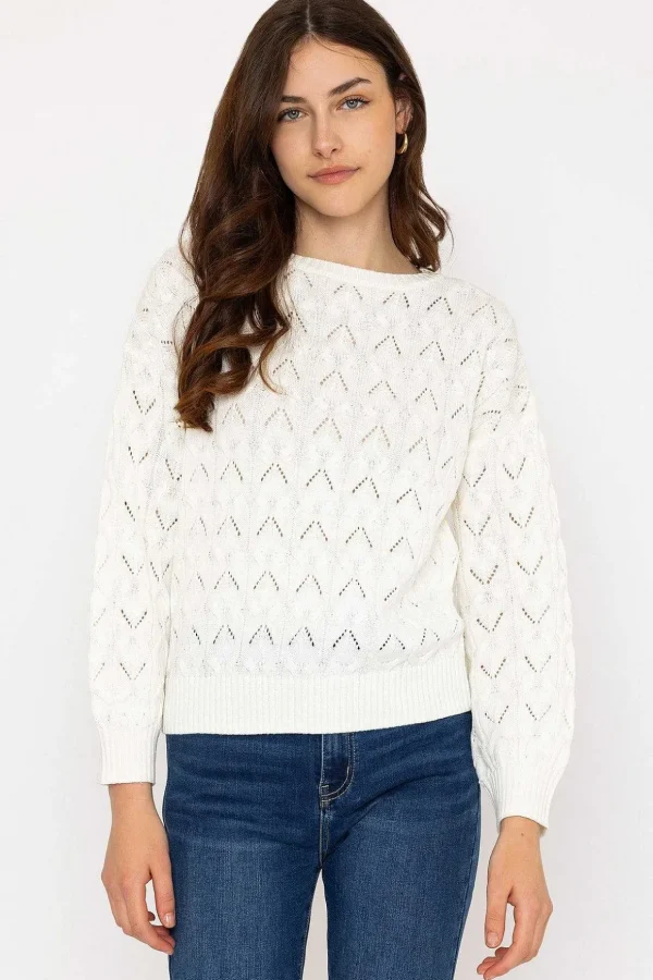 Textured Crew Neck In Ivory