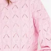 Textured Crew Neck In Pink