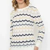 Textured Crew Neck Knit In Ecru