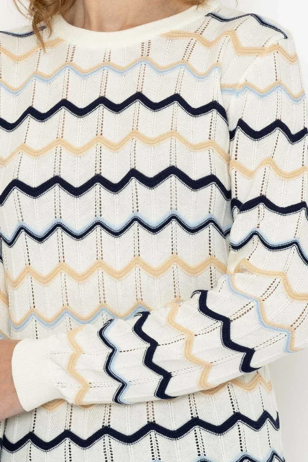 Textured Crew Neck Knit In Ecru