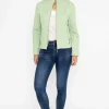 Textured Jersey Zip Jacket In Green