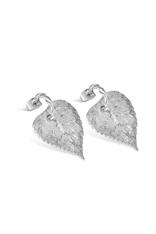 Textured Leaf Earrings