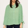 Tie Sleeve Blouse In Green