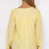 Tie Sleeve Top In Lemon