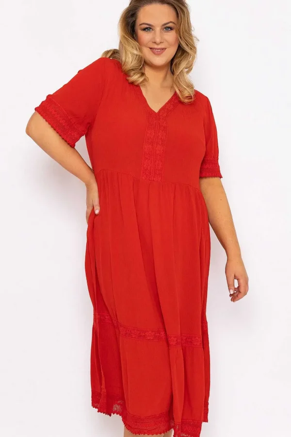 Tunic Midi Dress In Red