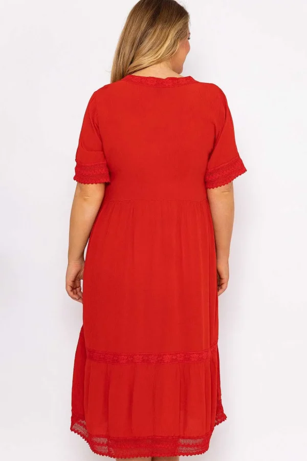 Tunic Midi Dress In Red