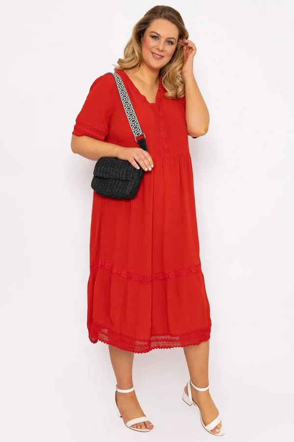 Tunic Midi Dress In Red