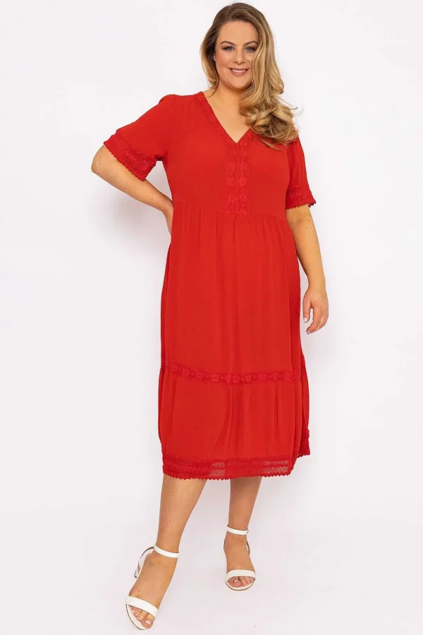 Tunic Midi Dress In Red