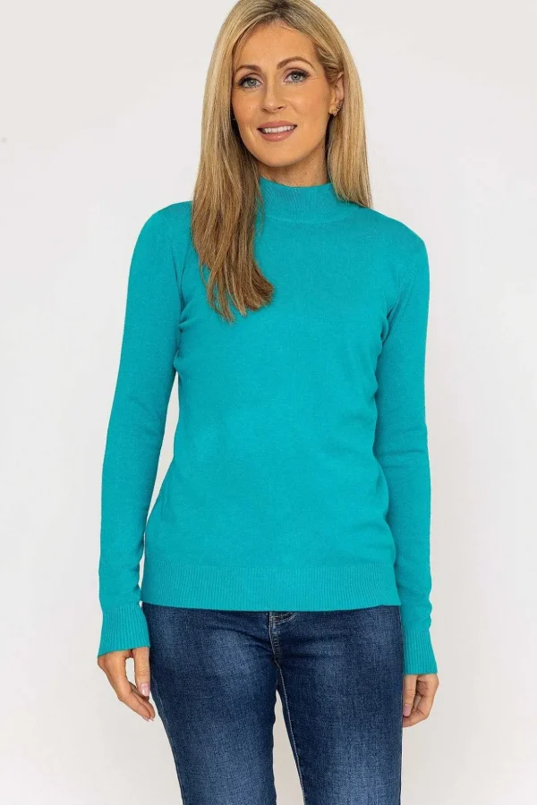 Turtleneck Knit In Aqua