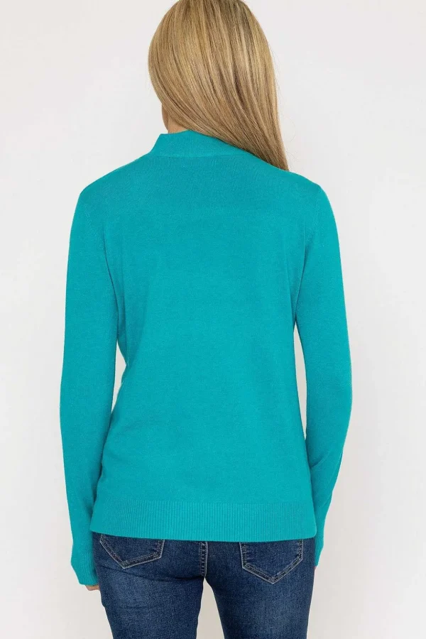 Turtleneck Knit In Aqua