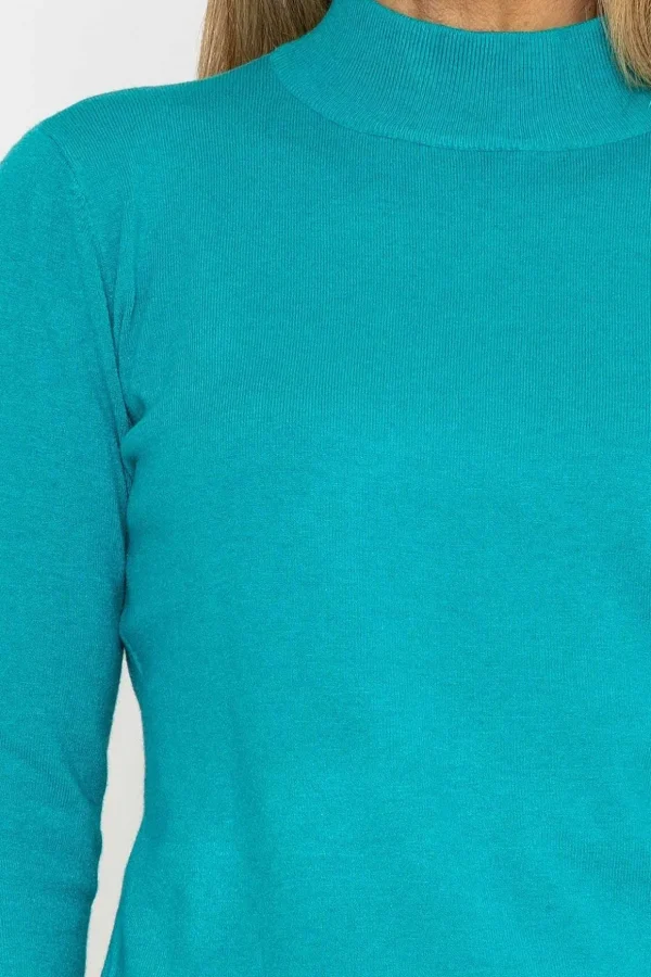 Turtleneck Knit In Aqua