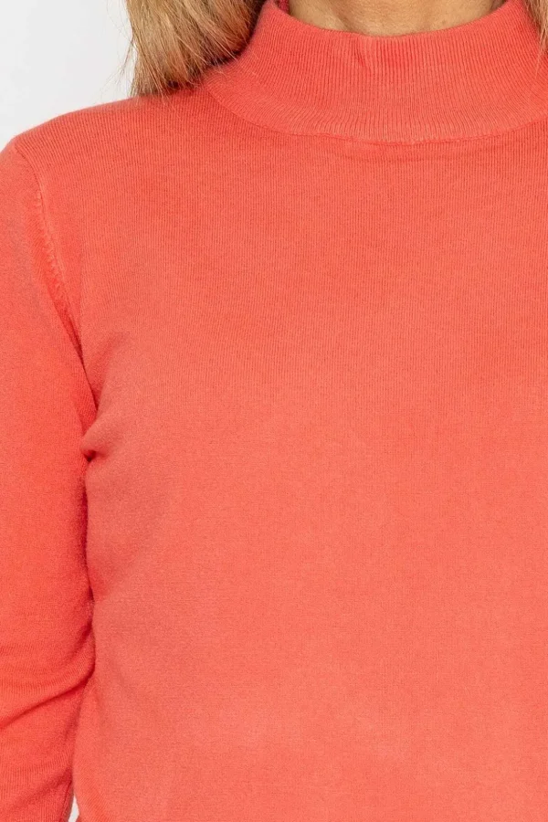 Turtleneck Knit In Coral