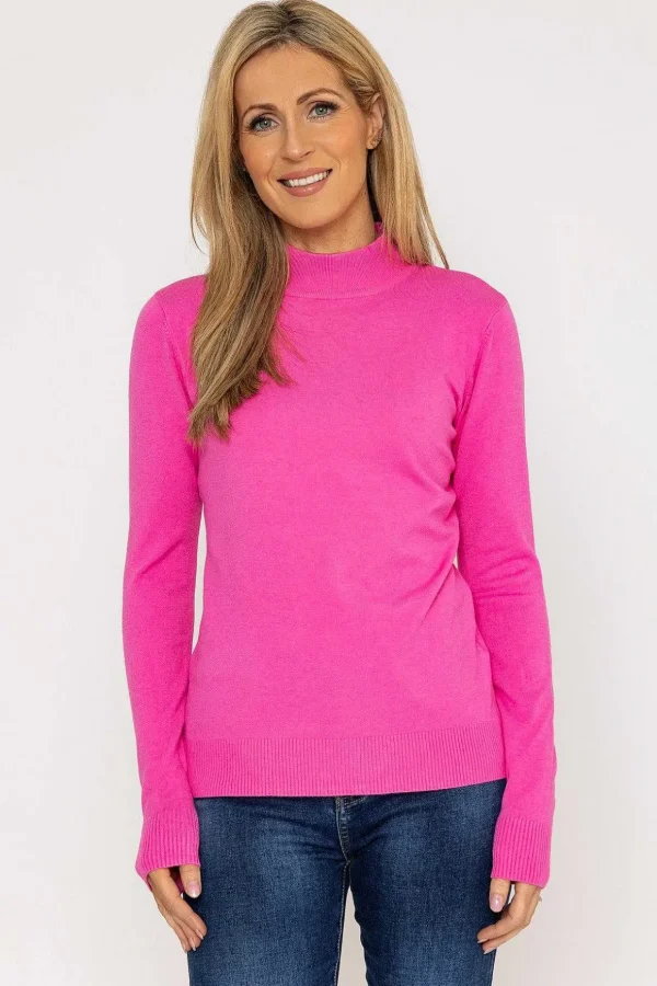 Turtleneck Knit In Fluo Pink