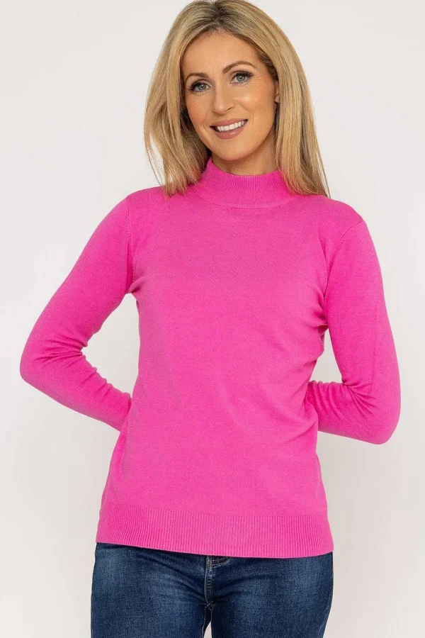 Turtleneck Knit In Fluo Pink