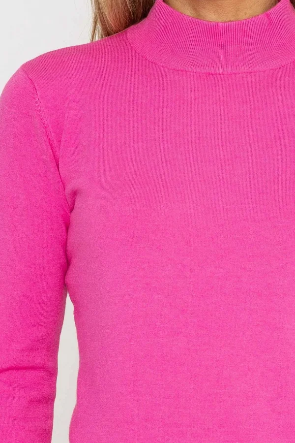 Turtleneck Knit In Fluo Pink