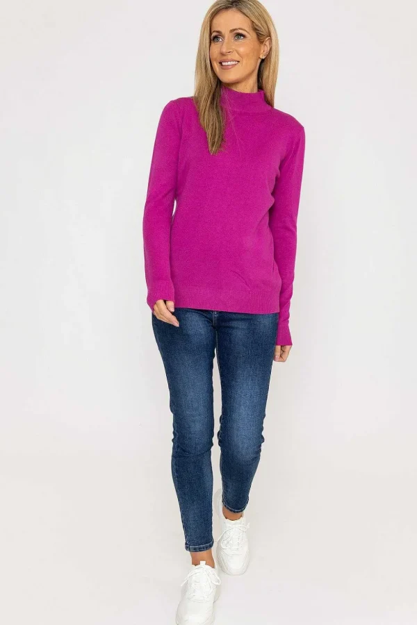 Turtleneck Knit In Magenta