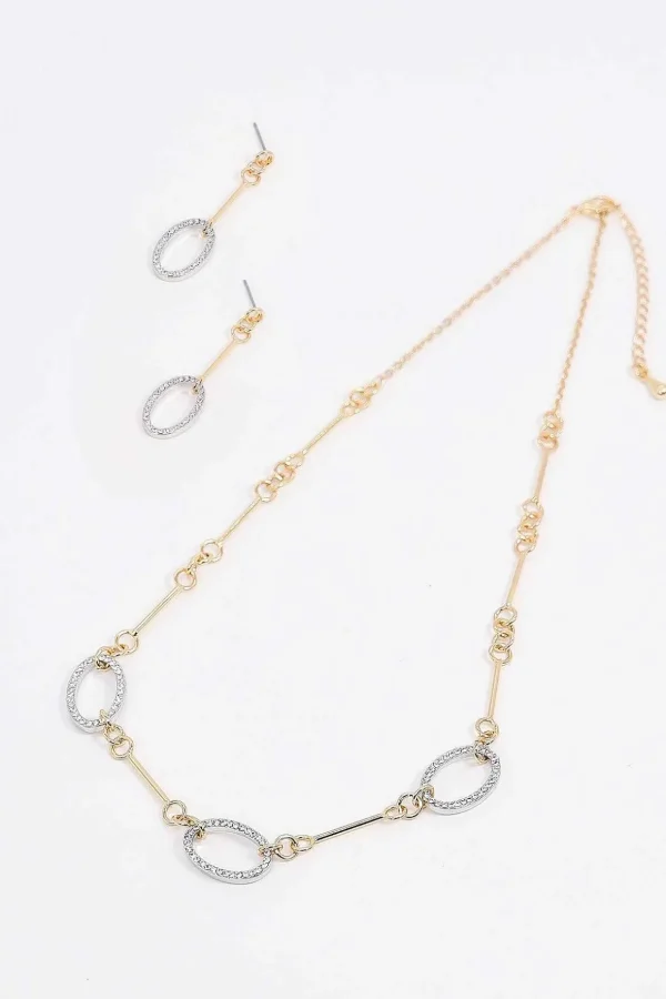 Two Tone Oval Necklace