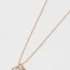 V Initial Necklace In Rose Gold