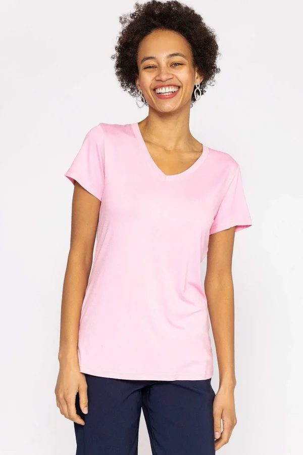 V Neck Tee In Blush