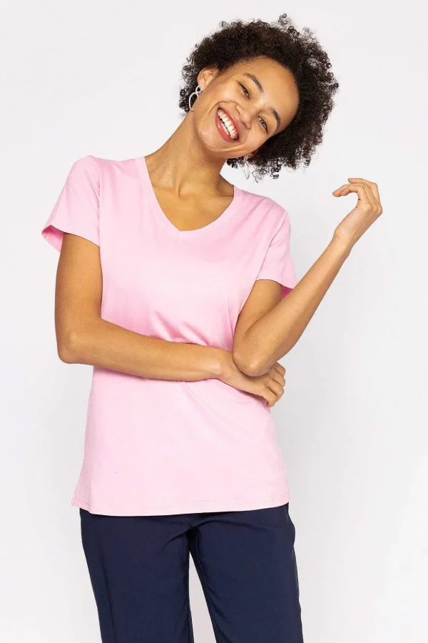 V Neck Tee In Blush