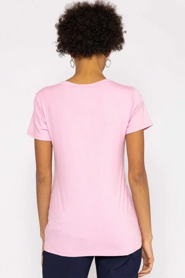 V Neck Tee In Blush