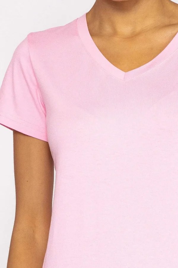V Neck Tee In Blush