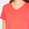 V Neck Tee In Coral