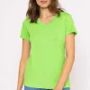 V Neck Tee In Green