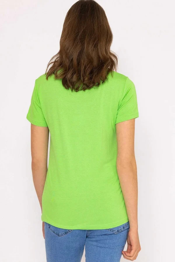 V Neck Tee In Green