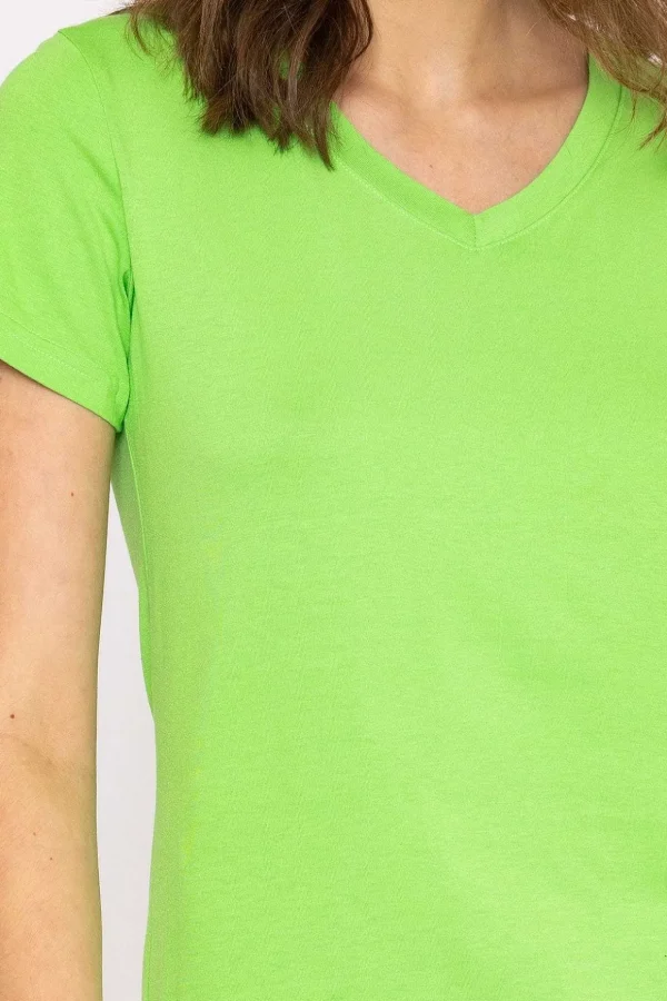 V Neck Tee In Green
