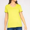 V Neck Tee In Lime